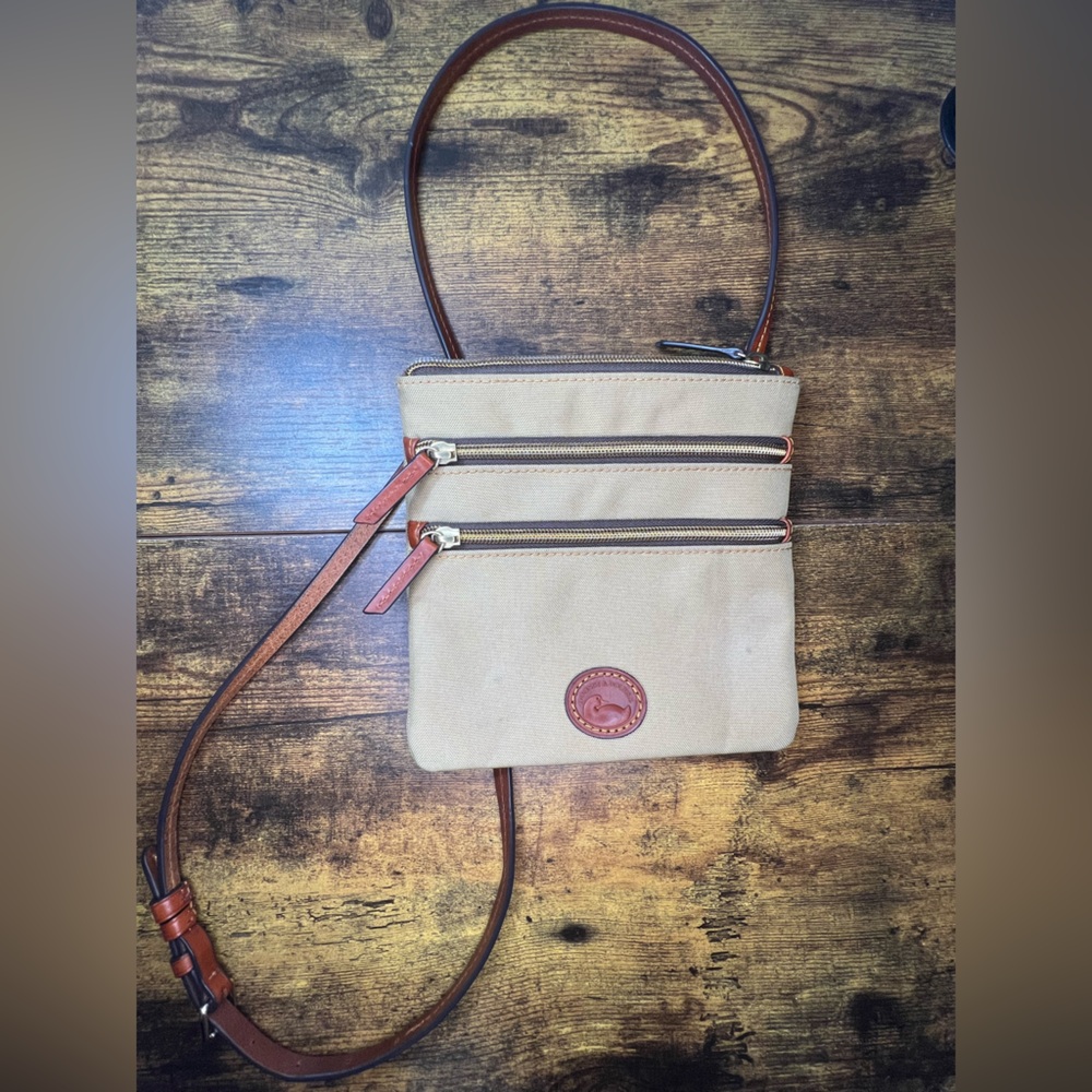 Dooney & Bourke Tan and Brown Canvas Bag